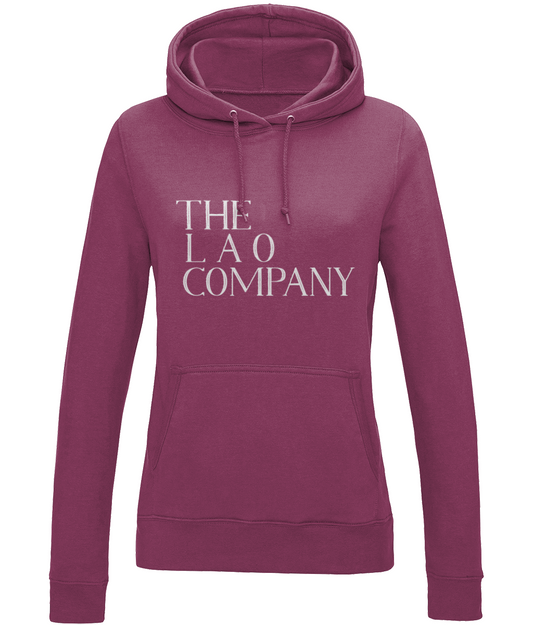 Girlie College Hoodie LAO Womens Stacked Hoodie Plum