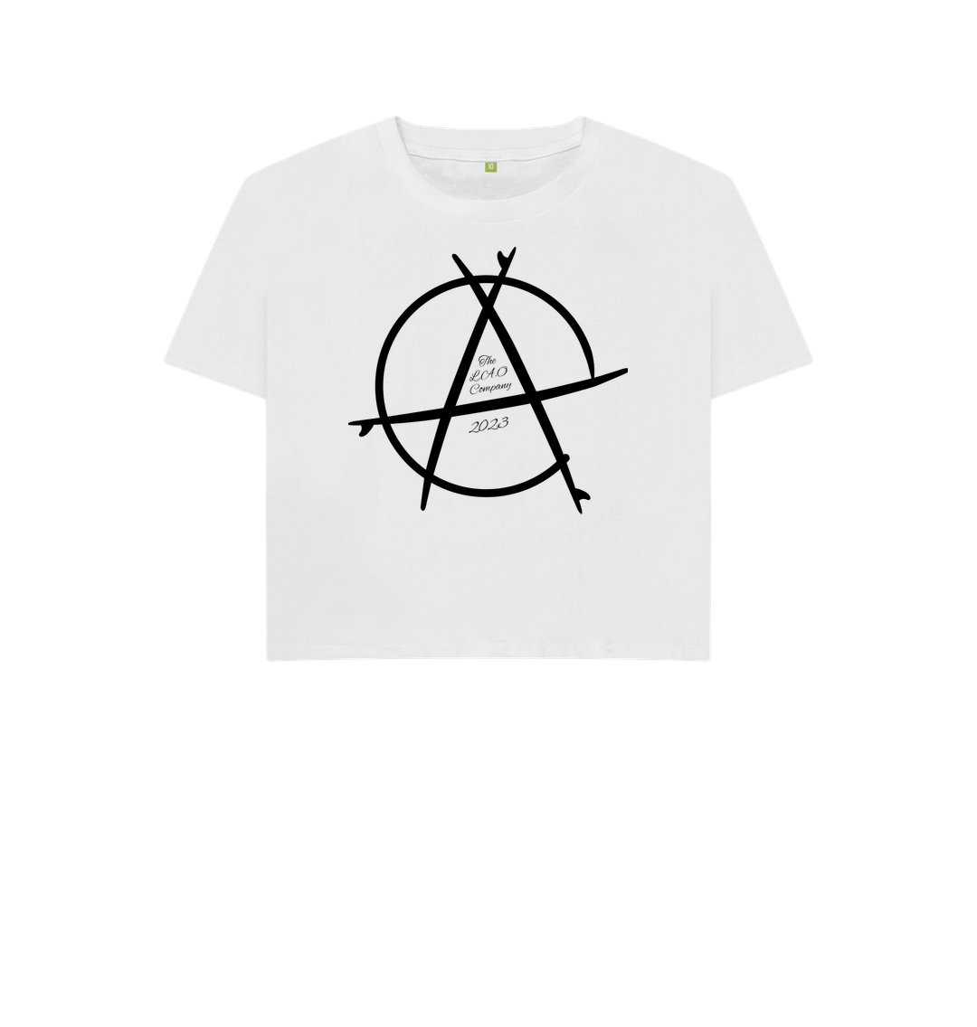 White Womens L.A.O Anarchy Box Tee White