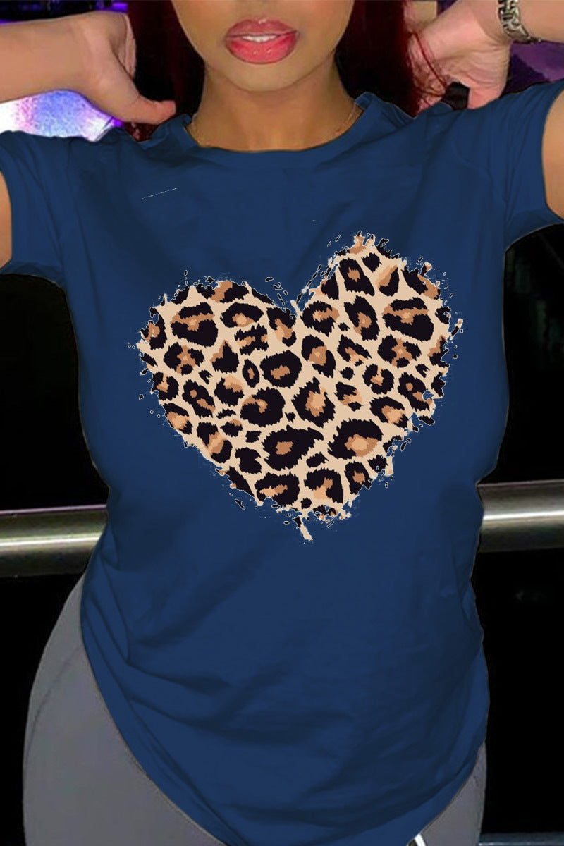 Womens Plus Size Leopard Print Tshirt