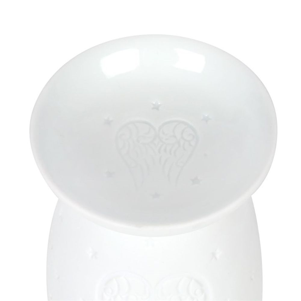 White Ceramic Angel Wings Oil Burner